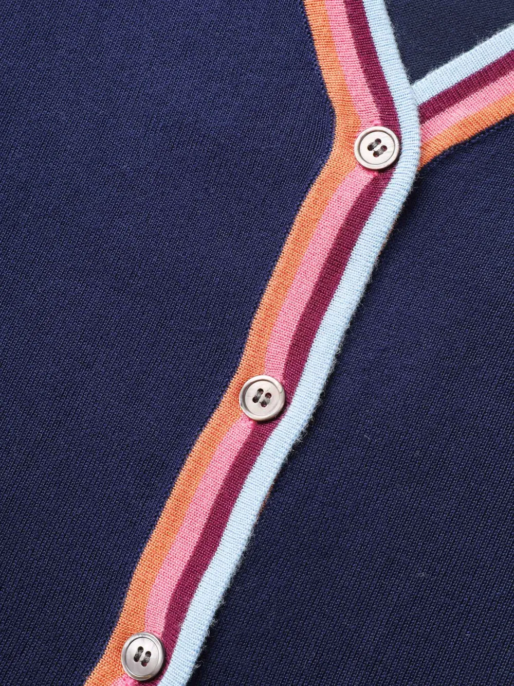 Contrast Striped Trim Patch Pocket Cardigan