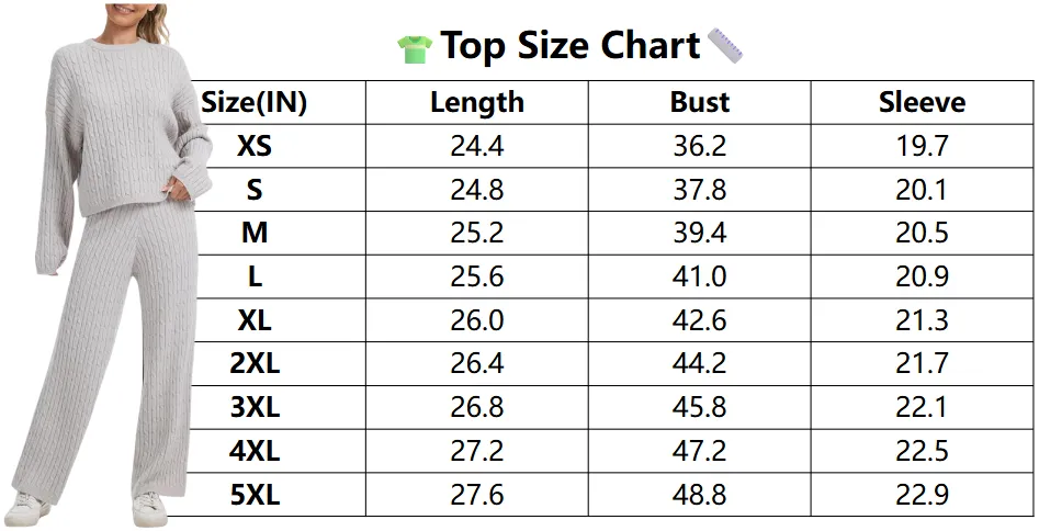 Women's chunky knit sweater casual two-piece set