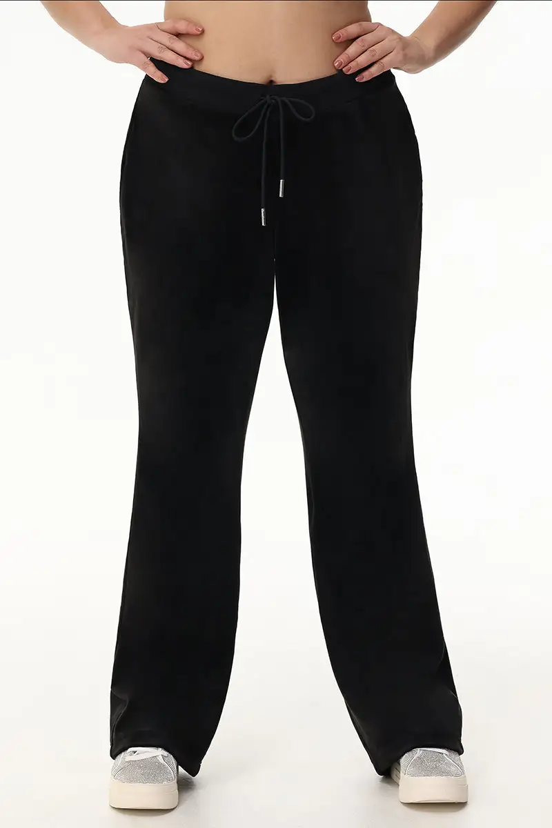 Plus-Size Mixed Crystals Velour Track Pants