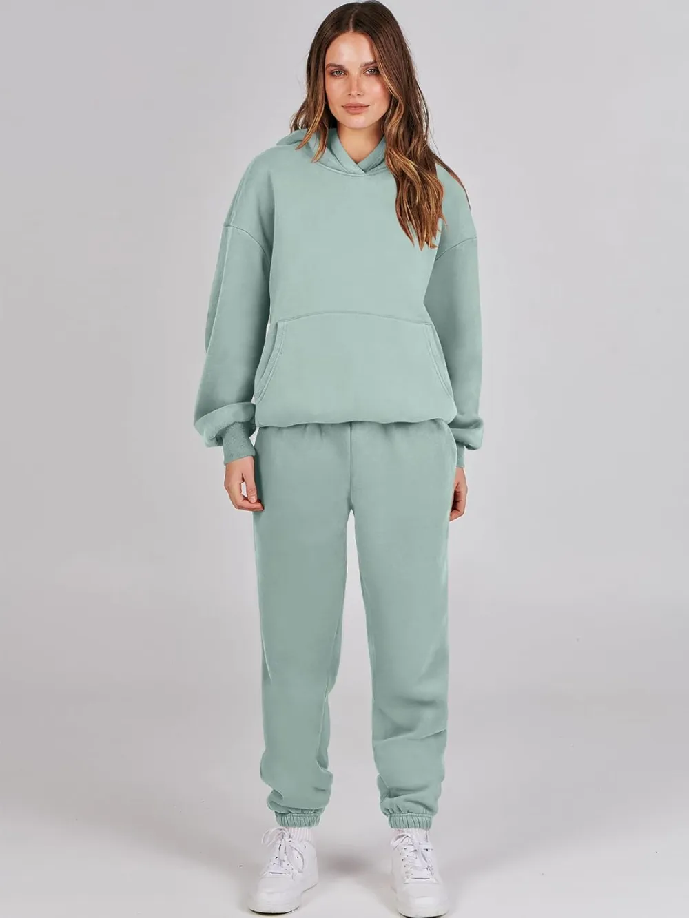 (Clearance Sale $1.99⚡) 2024 Women's Fall Oversized Casual Hoodie Two Piece Sweatshirt Jogging Pants Sweatshirt Set