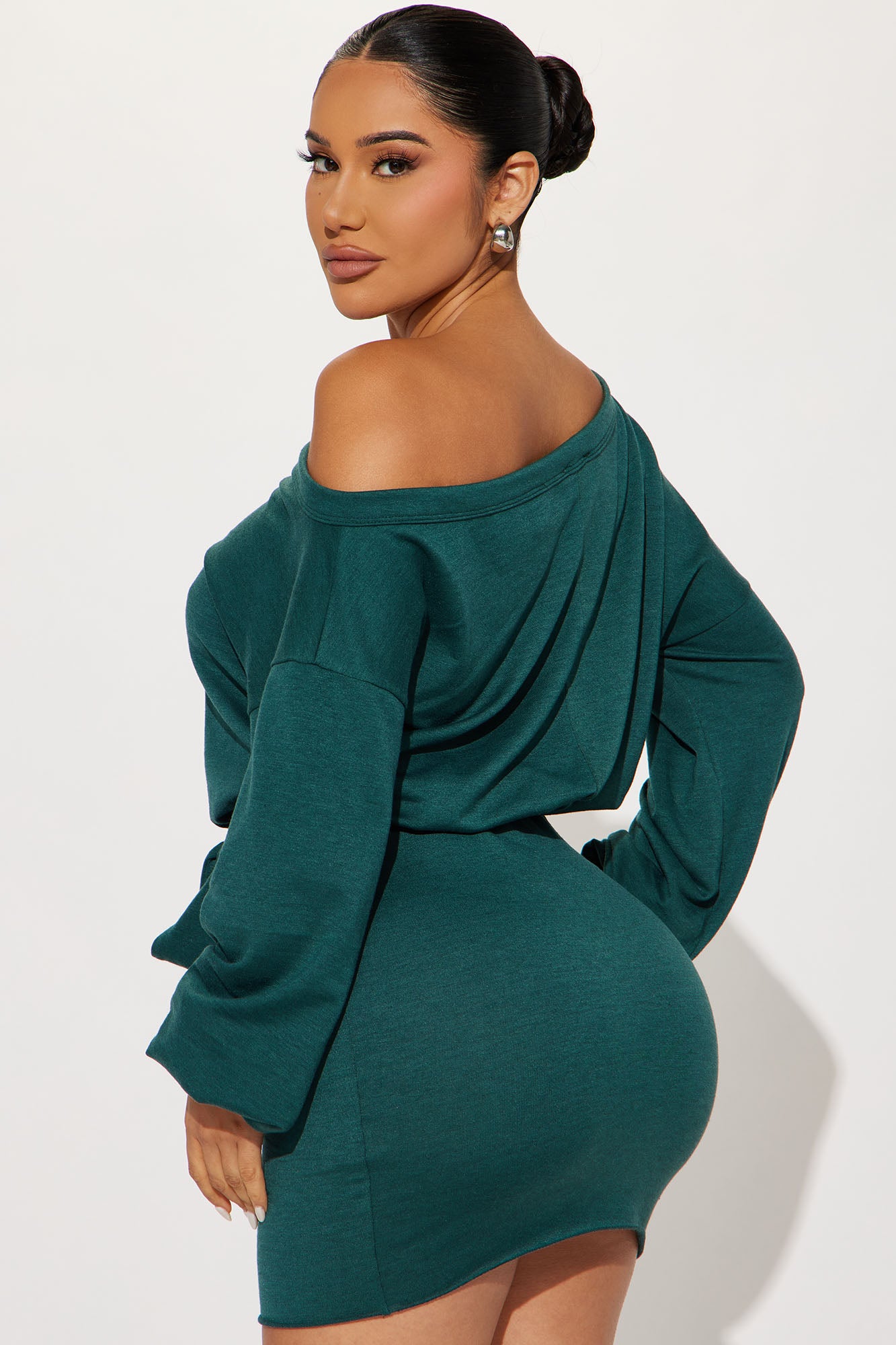 Kourtney French Terry Mini Dress - Hunter