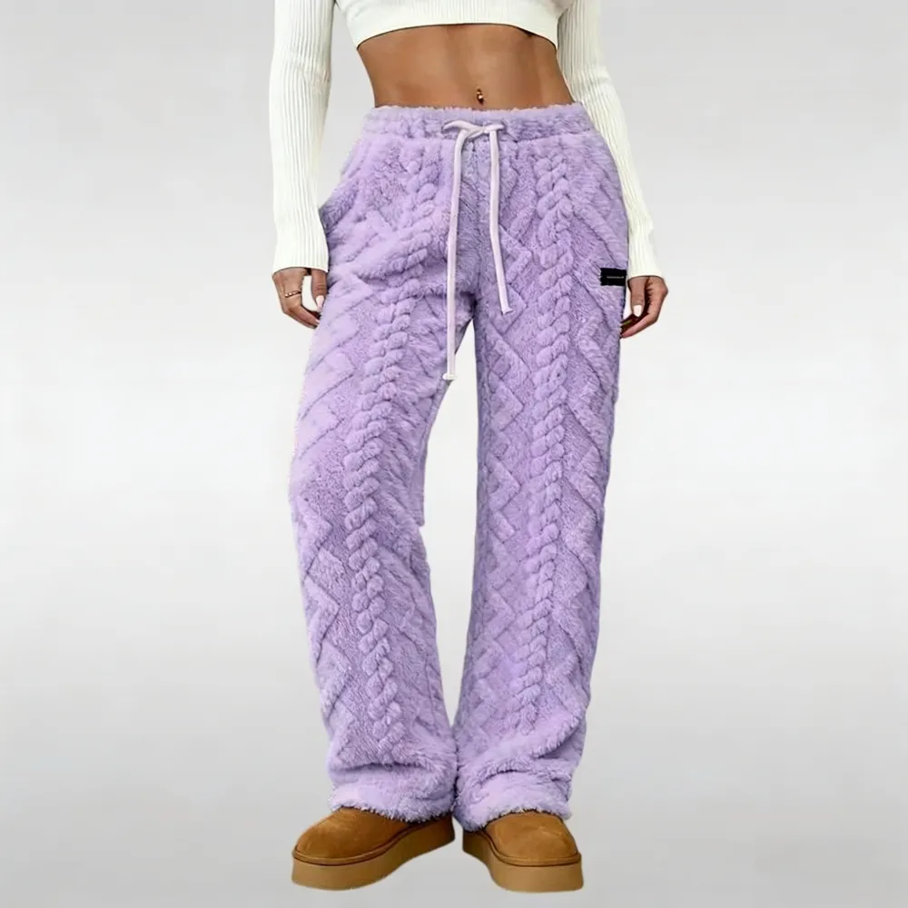 Women's wool lining casual pants