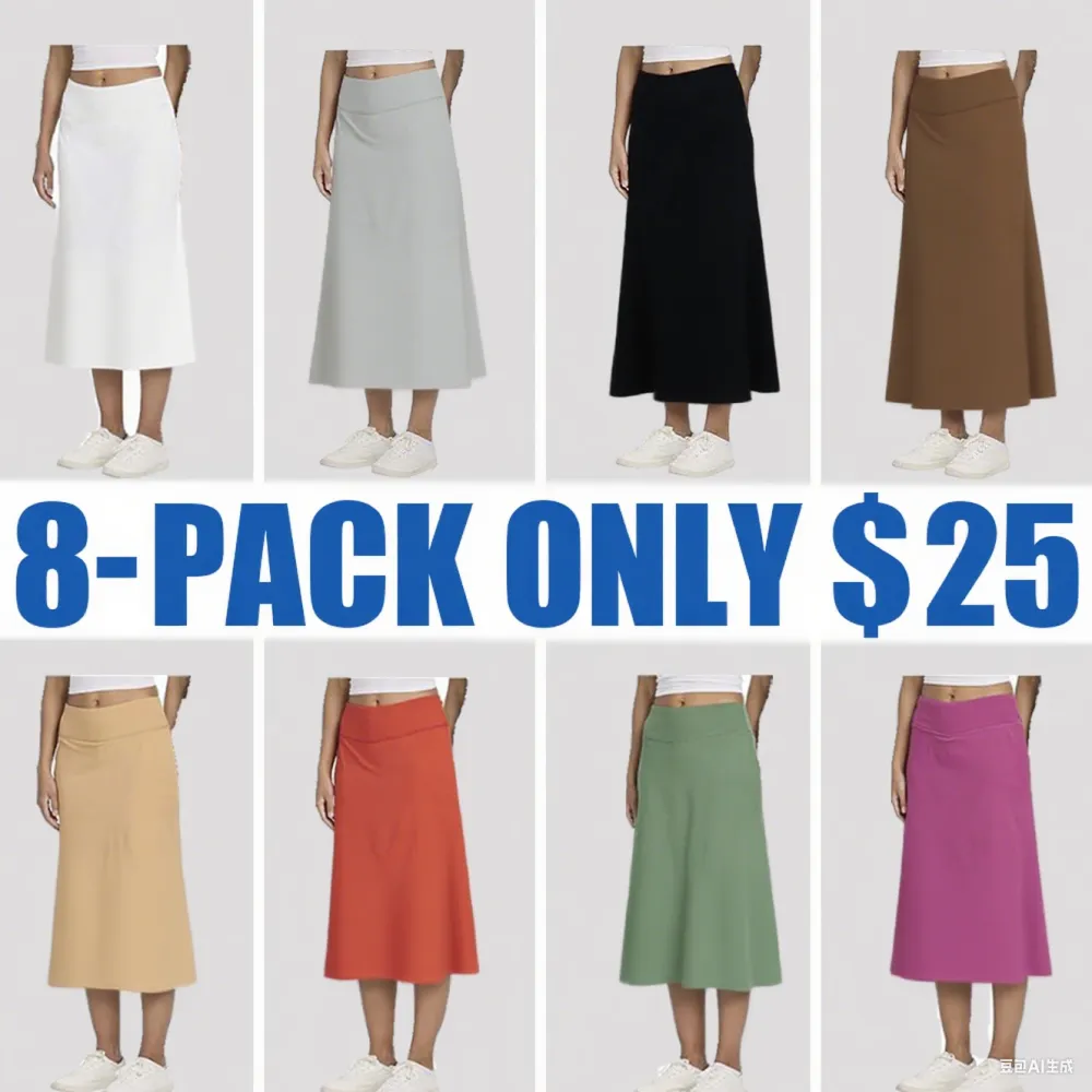 Women's Knee-Length Golf Skorts – Athletic Skirt with Pockets, Plus Sizes Available