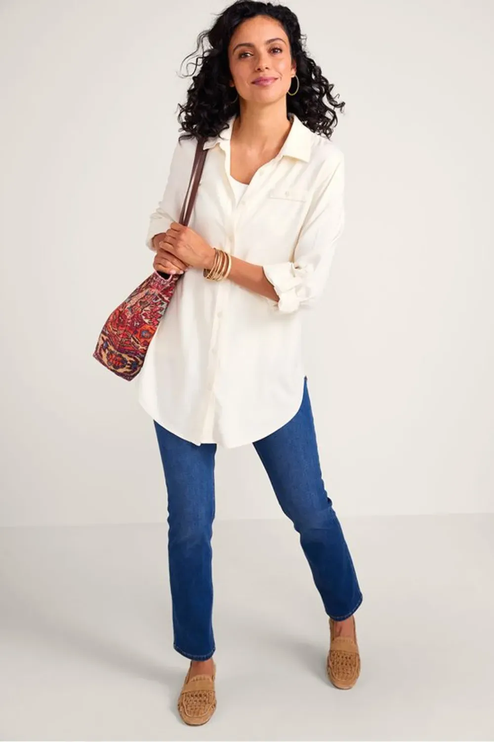 Iconic Long Sleeve Twill Big Shirt