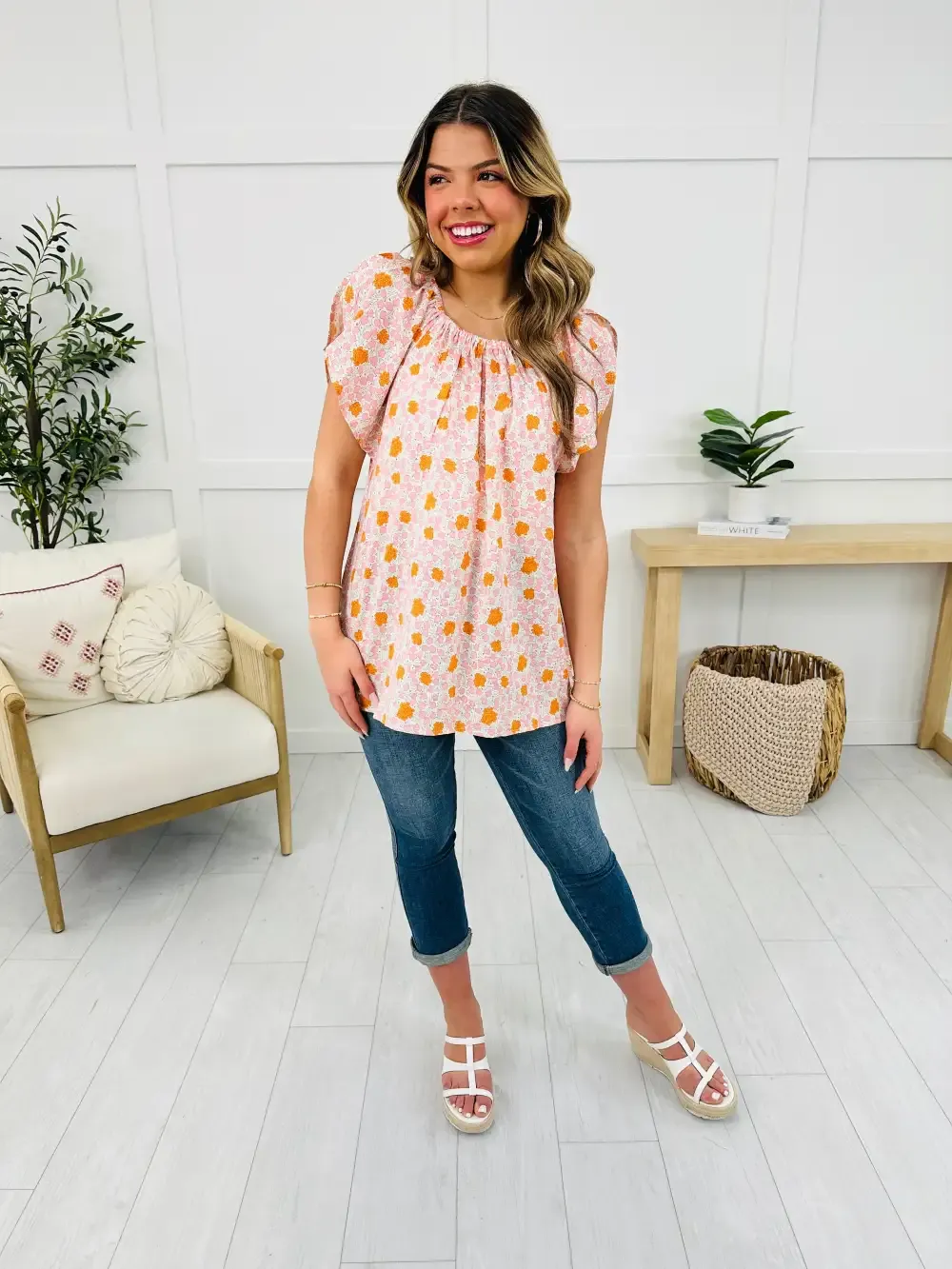 Off The Bloom Top In Pink