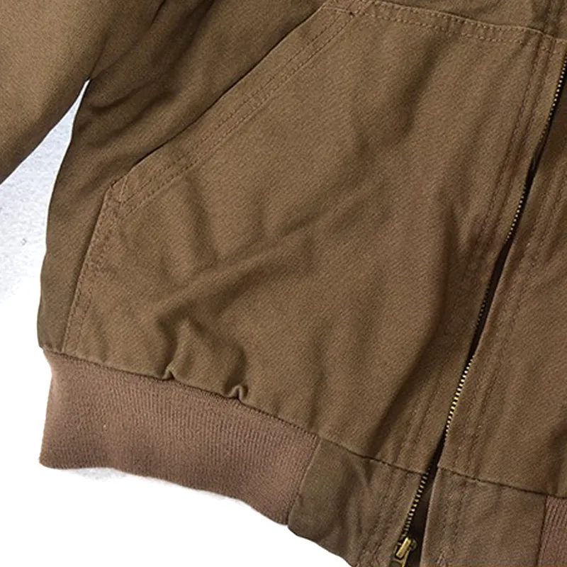 Men's Retro With Cotton Lining Wear-Resistant Tactical Hooded Jacket