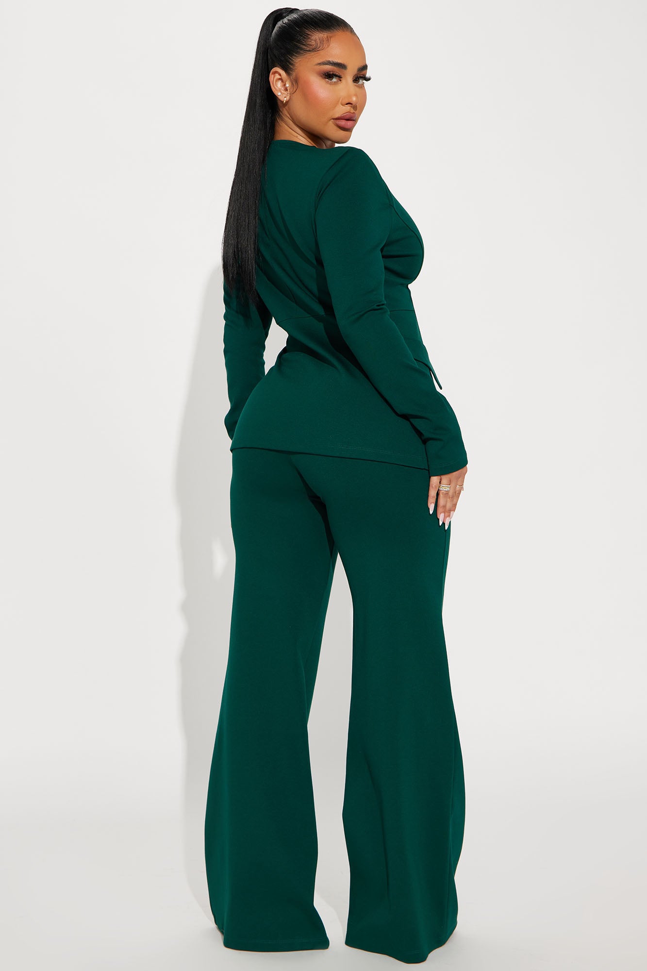 Believe It Blazer Pant Set - Hunter