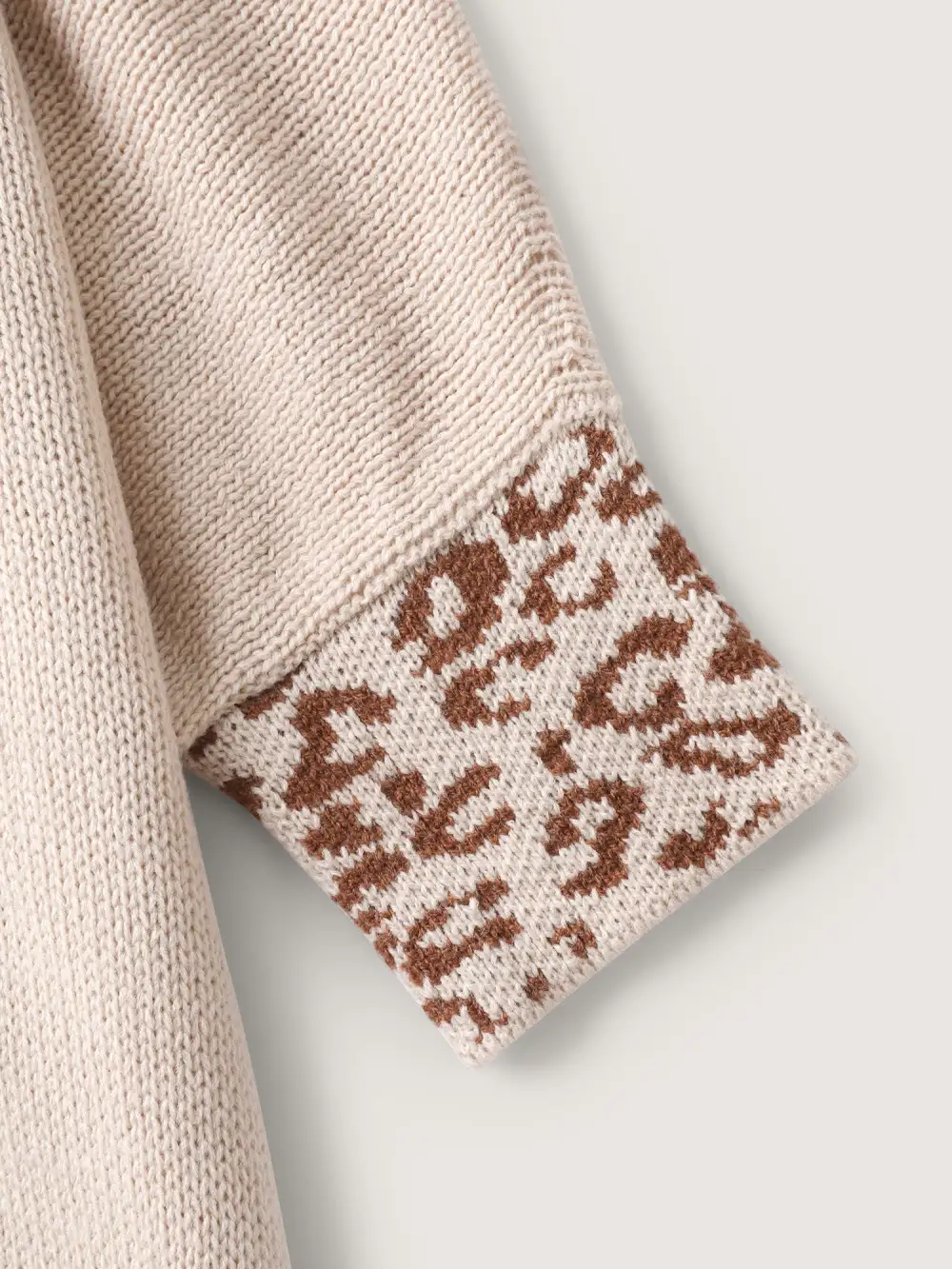 Leopard Collar Dolman Sleeve Knit Cardigan