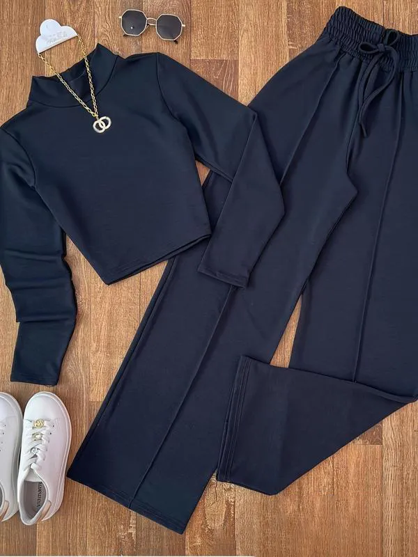 Women's 2-Piece Set: Long Sleeve Top + Pants, Spring/Fall Casual