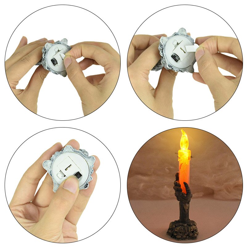 Halloween LED  Skeleton Holding Candle Light Party Haunted House Bar Home Decor Horror Props  Lantern Halloween  Decor  2023