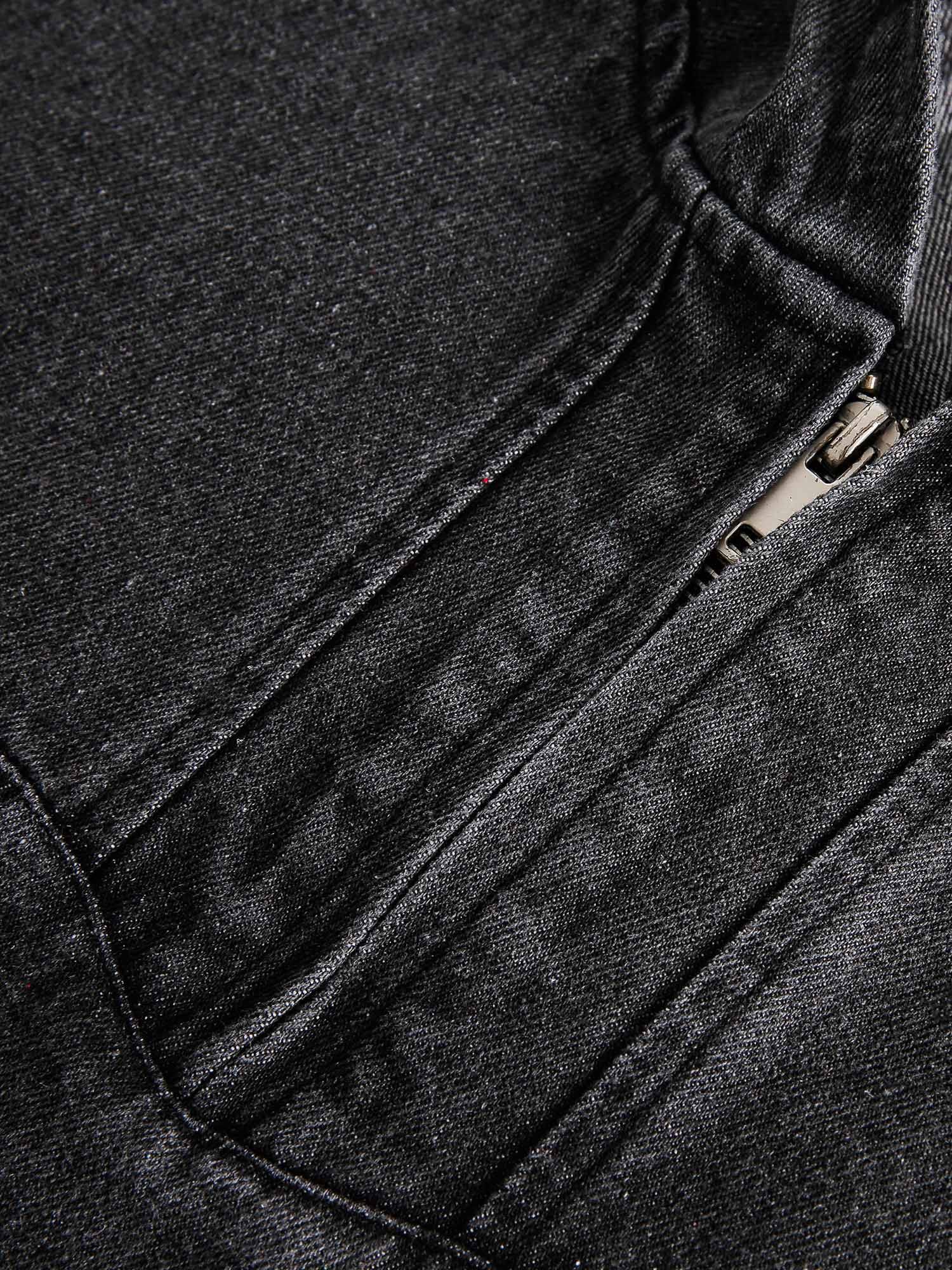 American Retro Distressed Washed Denim Hoodie