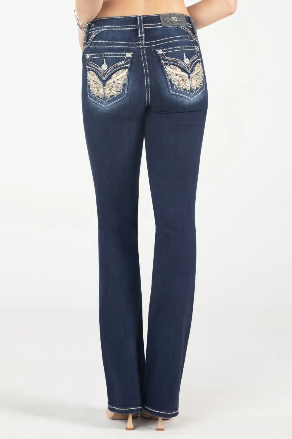 Berry and Gold Bootcut Jeans