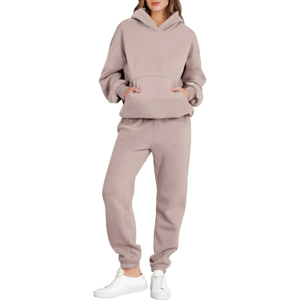 Womens 2 Piece Outfits Lounge Hoodie Oversized Sweatshirt Jogger Sweatpants