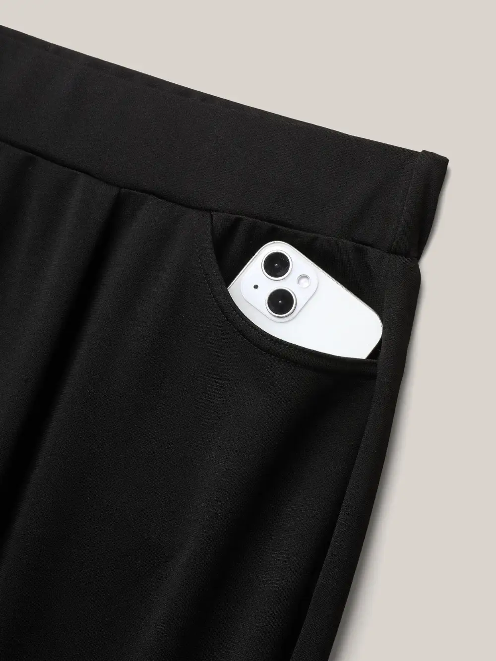 Pleated Stretchy Waist Skinny-Fit Pants