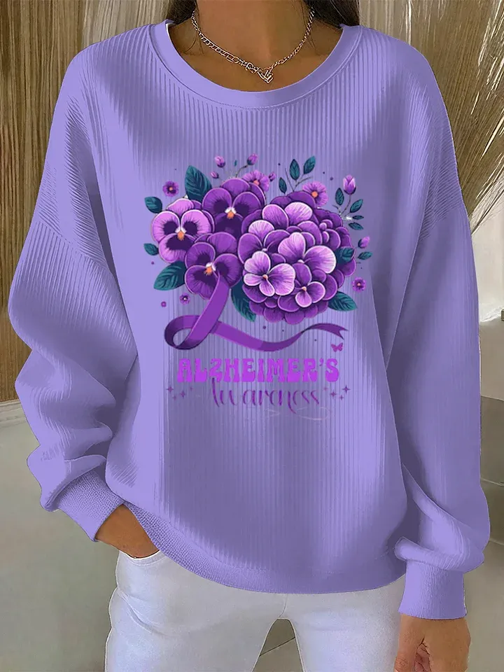 Vintage Alzheimer's Awareness Art Print Casual Sweatshirt