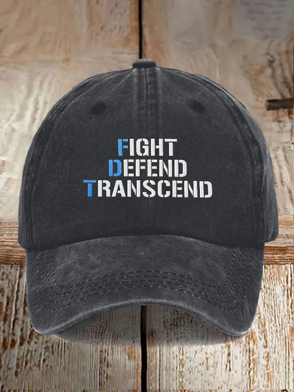 Unisex FDT Fight Defend Transcend Print Baseball Cap