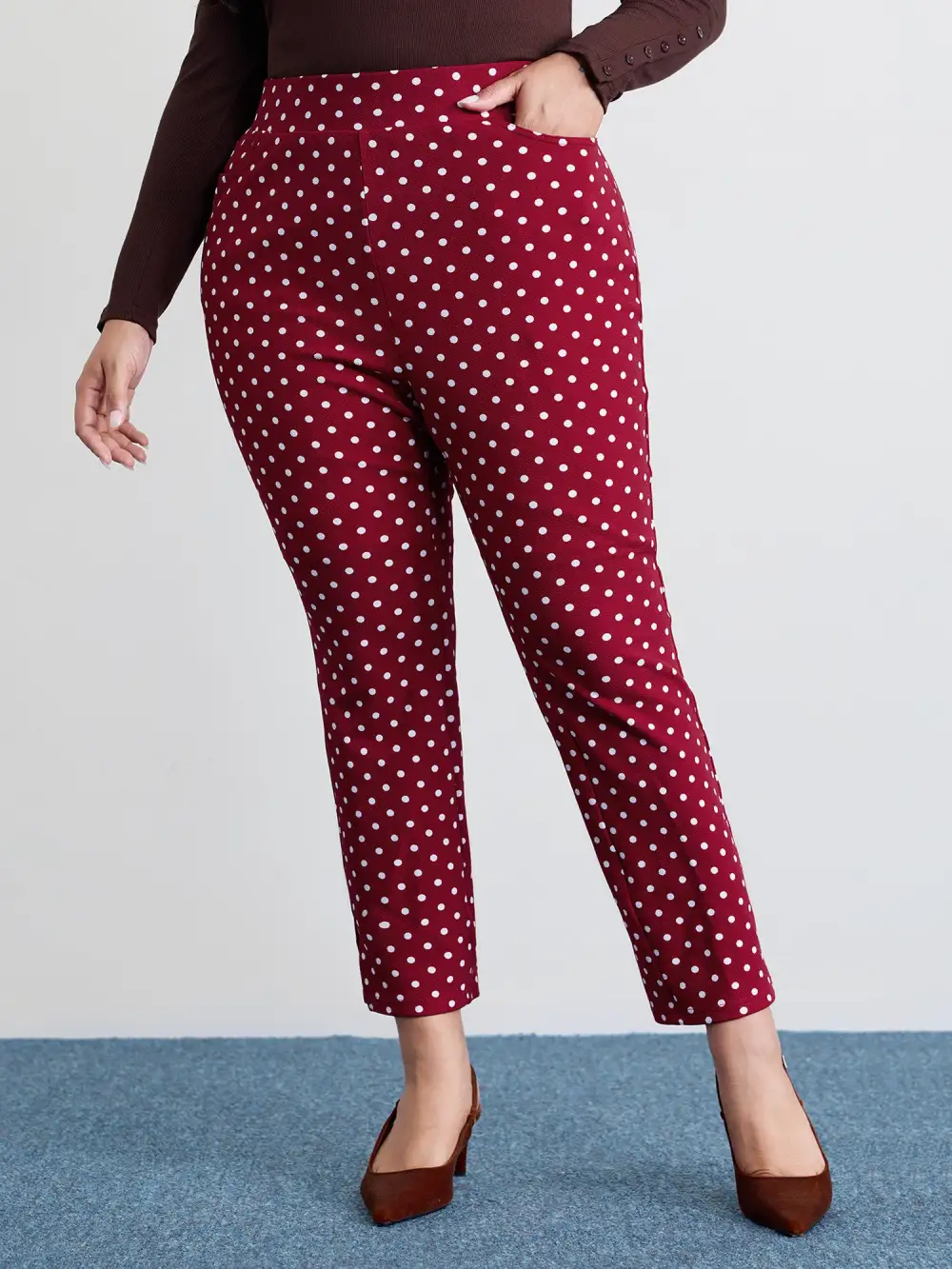 Polka Dots Skinny-Fit Pants