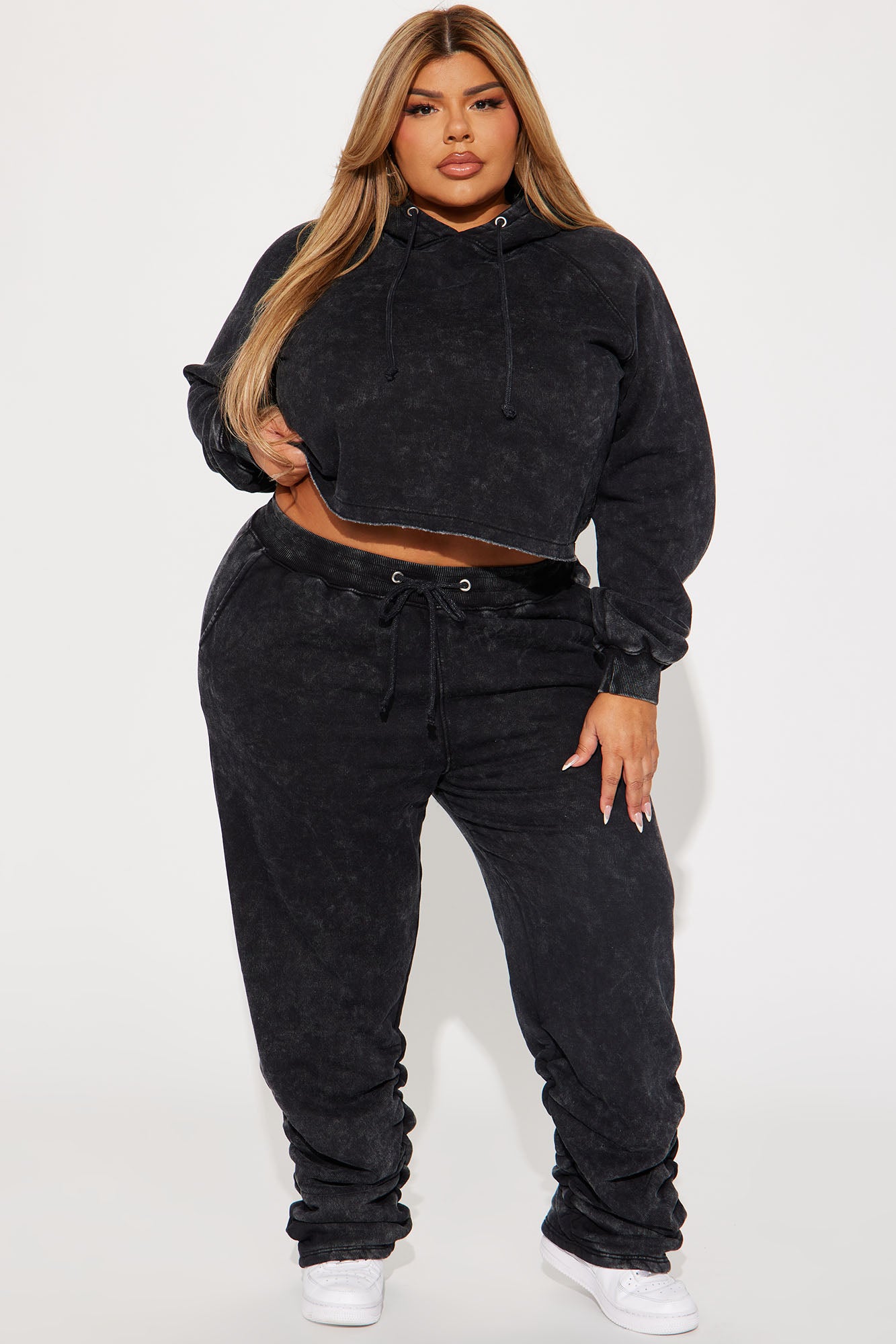 My Time Mineral Wash Jogger Set - Charcoal