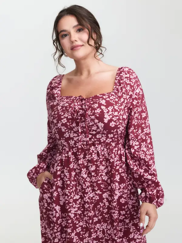 Sweet Floral Adjustable Bust Maxi Dress
