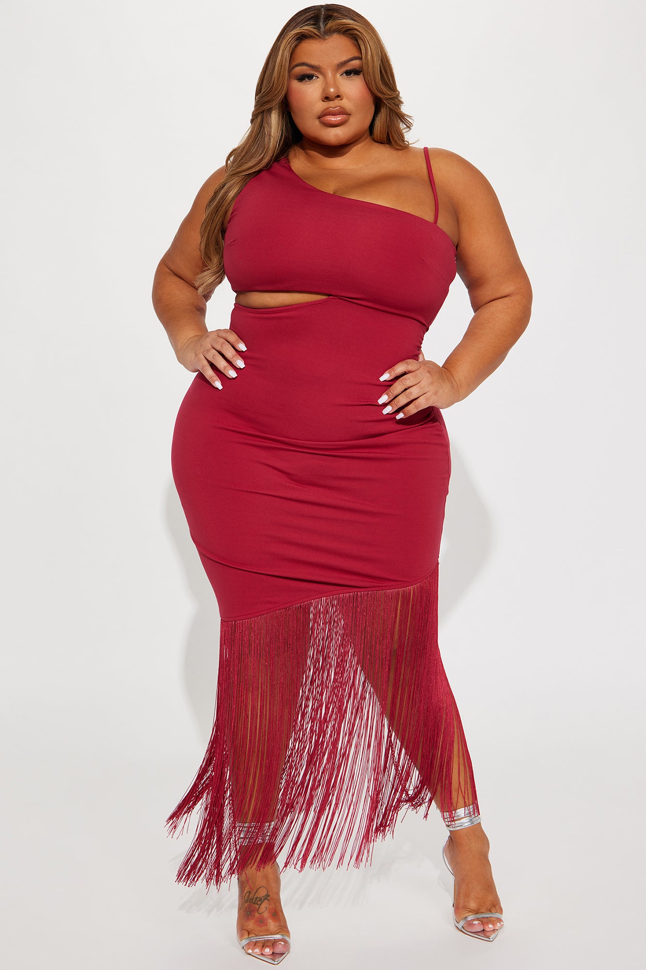 Blair Fringe Maxi Dress - Red