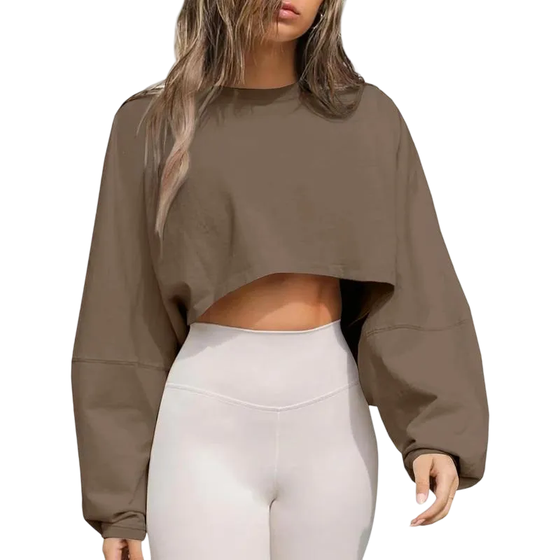 Womens Long Ballon Sleeve Sweatshirts Tops