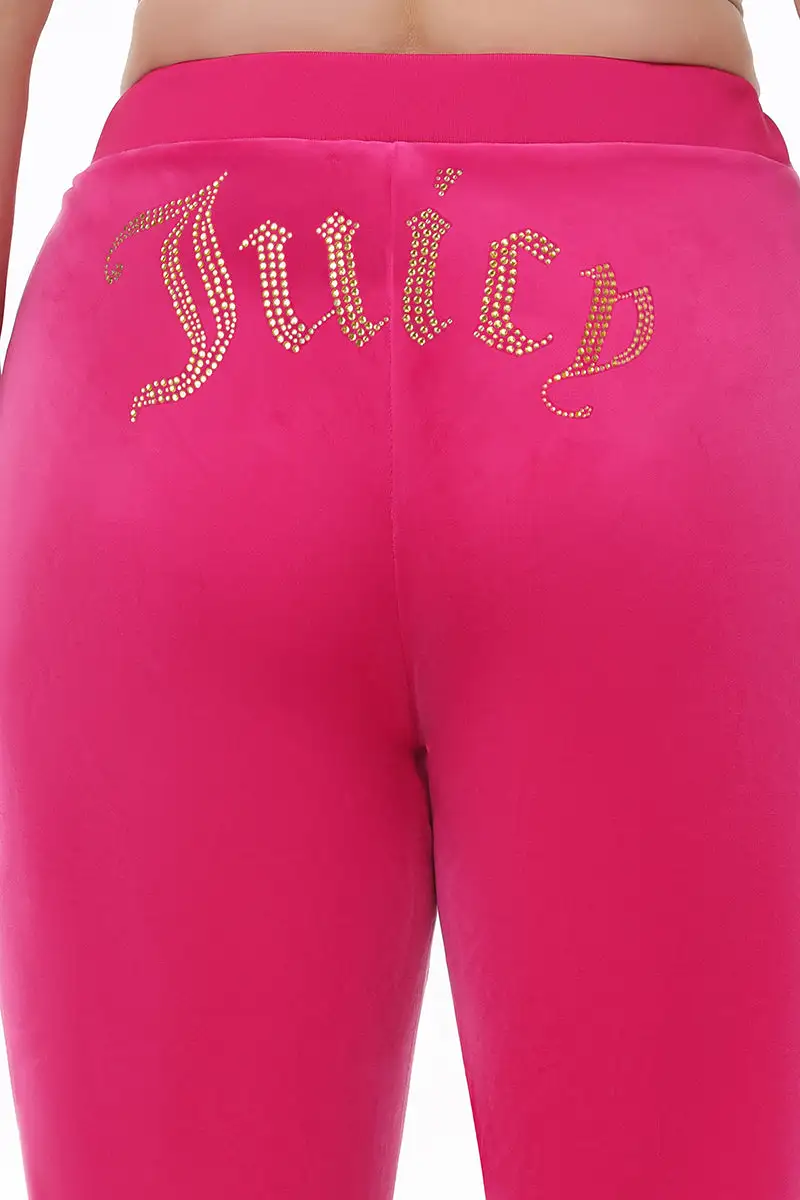 Technicolor Big Bling Velour Track Pants
