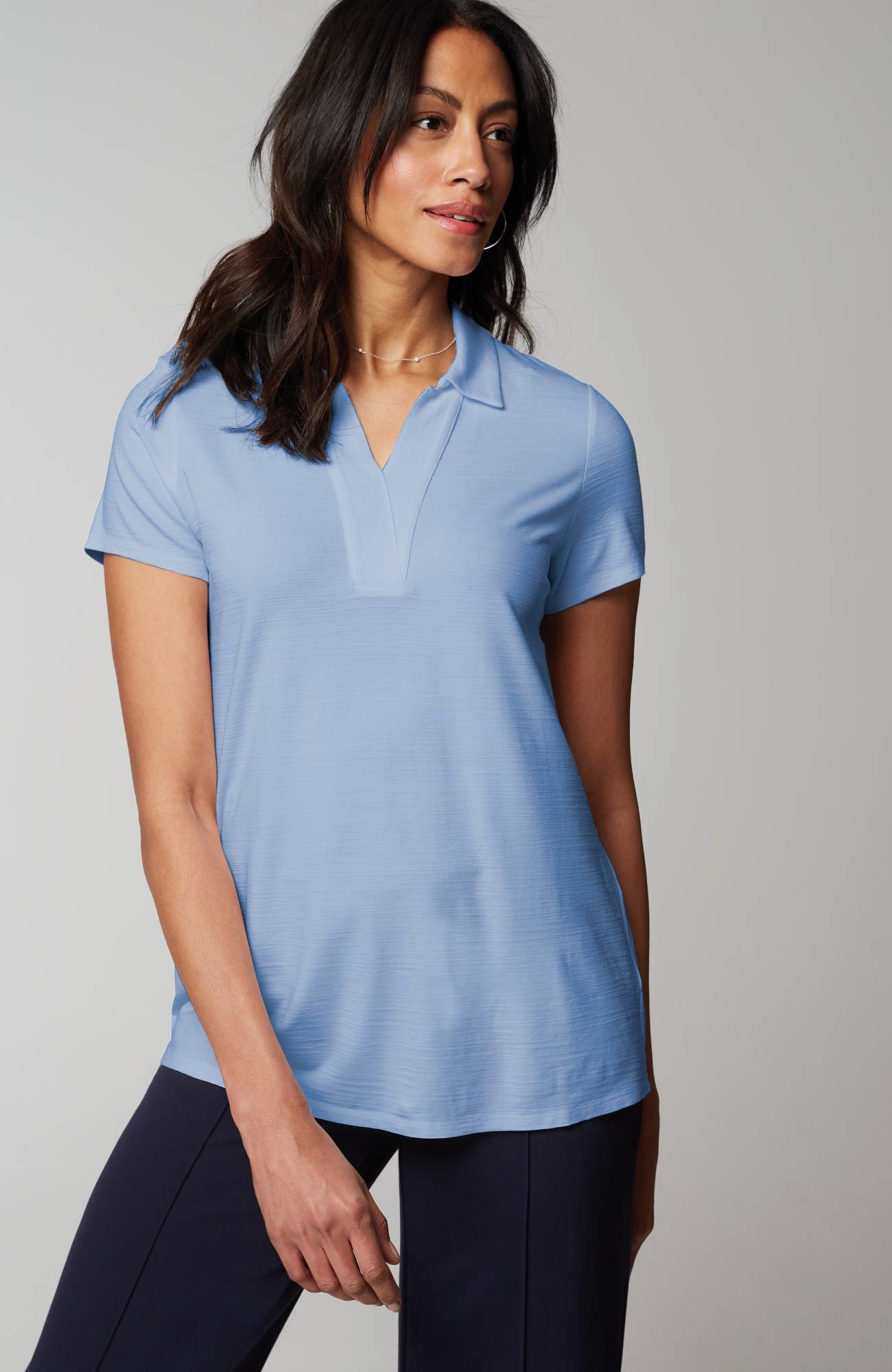 Wearever Slub-Knit Polo Top