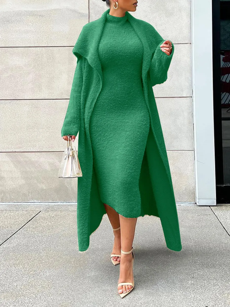 Women's Dress Jacket Fleece Two Piece Set