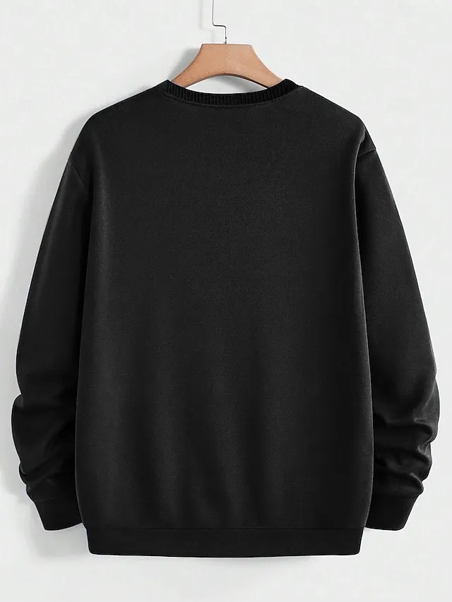 Women's Pullover Graphic Letter Halloween Dailywear Print Black Gray Basic Casual Round Neck Long Sleeve Micro-elastic Winter Spring &  Fall