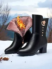 Women's Burgundy Warm Winter Ankle Boots with Faux Fur Lining, Stylish and Comfortable for Cold Weather, Casual & Outdoor Wear.