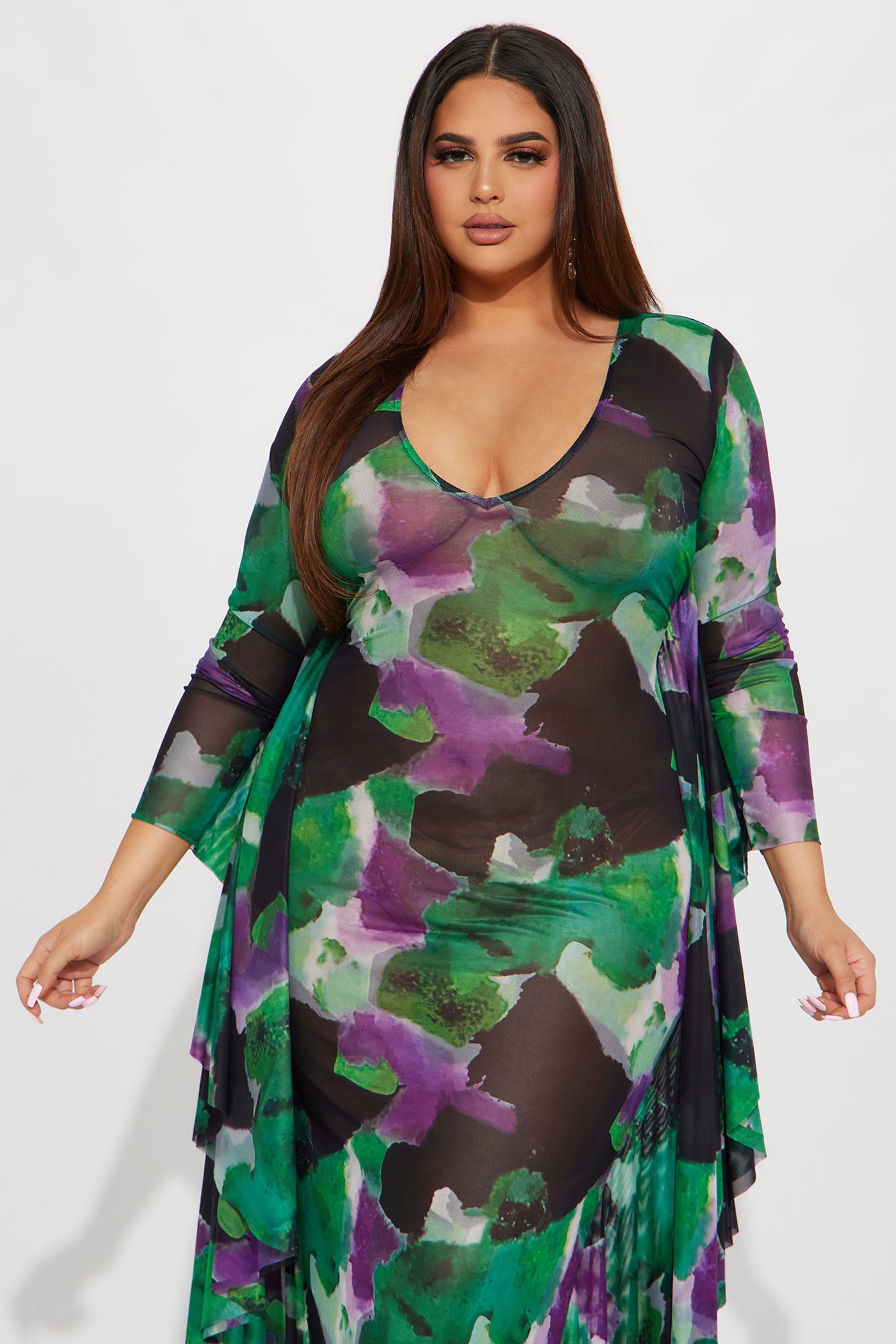 Mariposa Mesh Maxi Dress - Black/combo