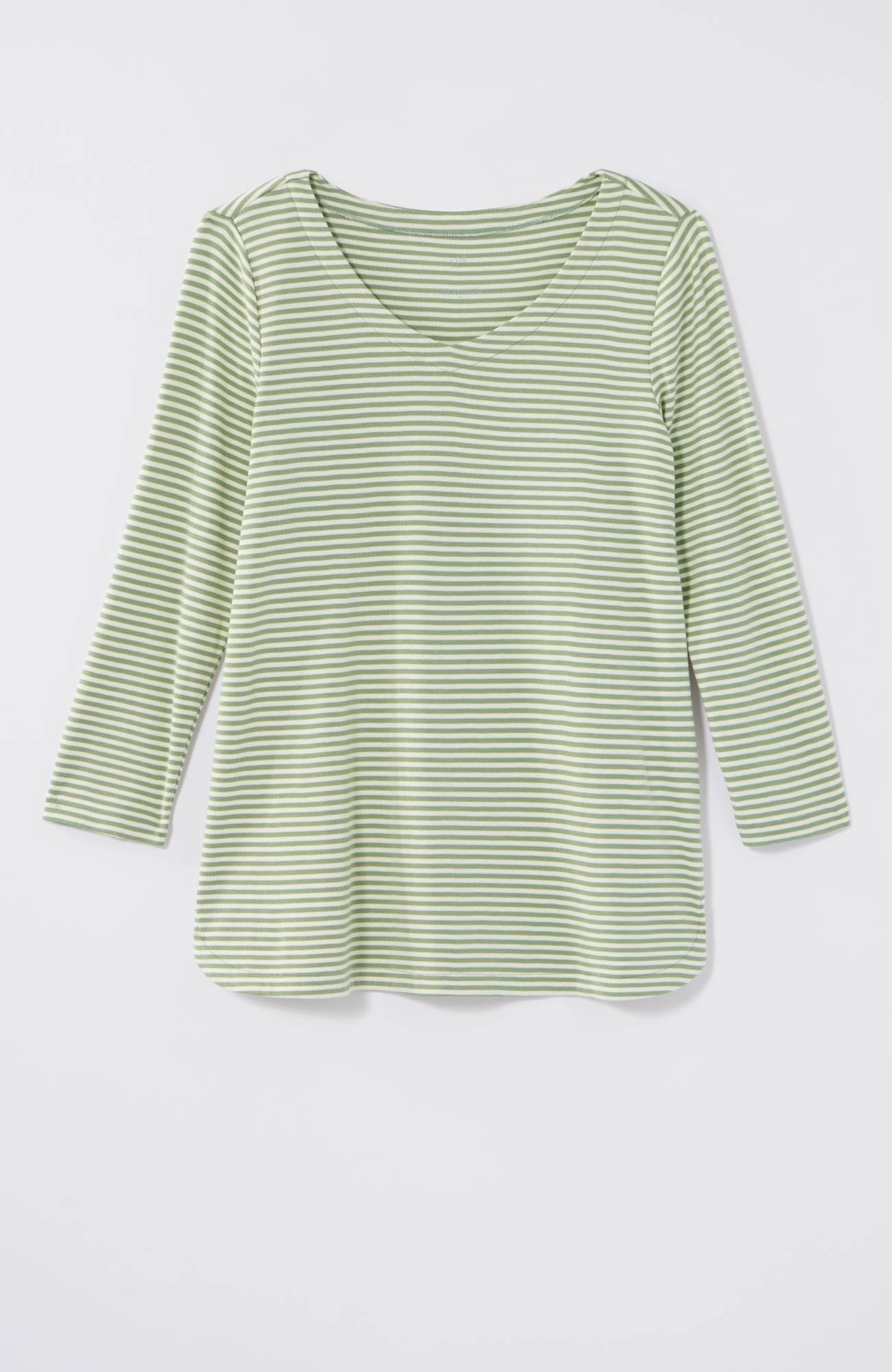 pima 3/4-sleeve v-neck tee