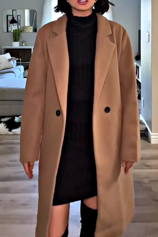 Women's solid color casual coat