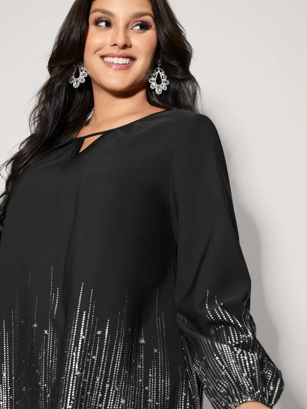 Shiny Silk Two-Piece Blouse