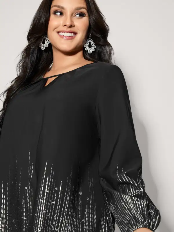 Shiny Silk Two-Piece Blouse