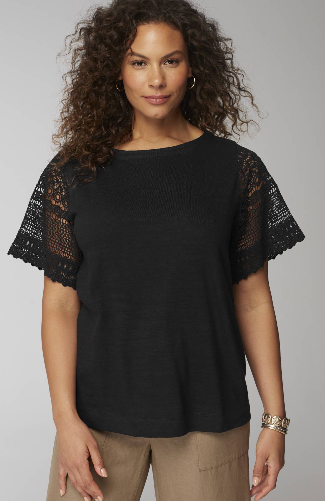 Crochet-Sleeve Top