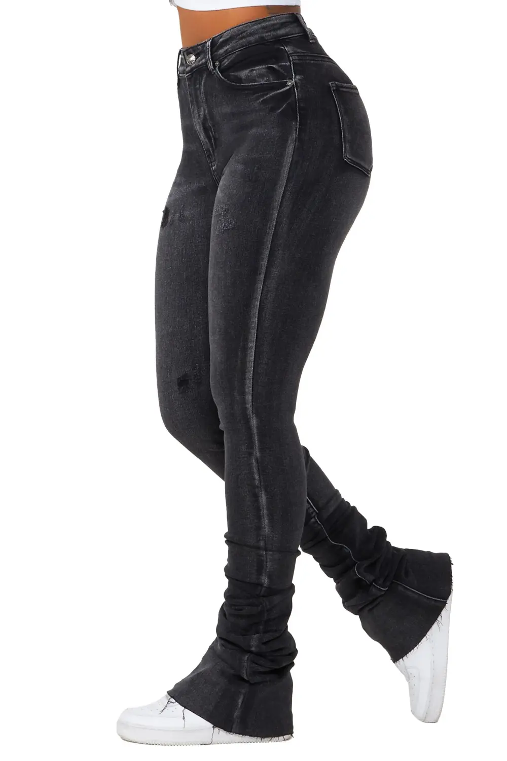 Stassi Black Super Stacked Jean