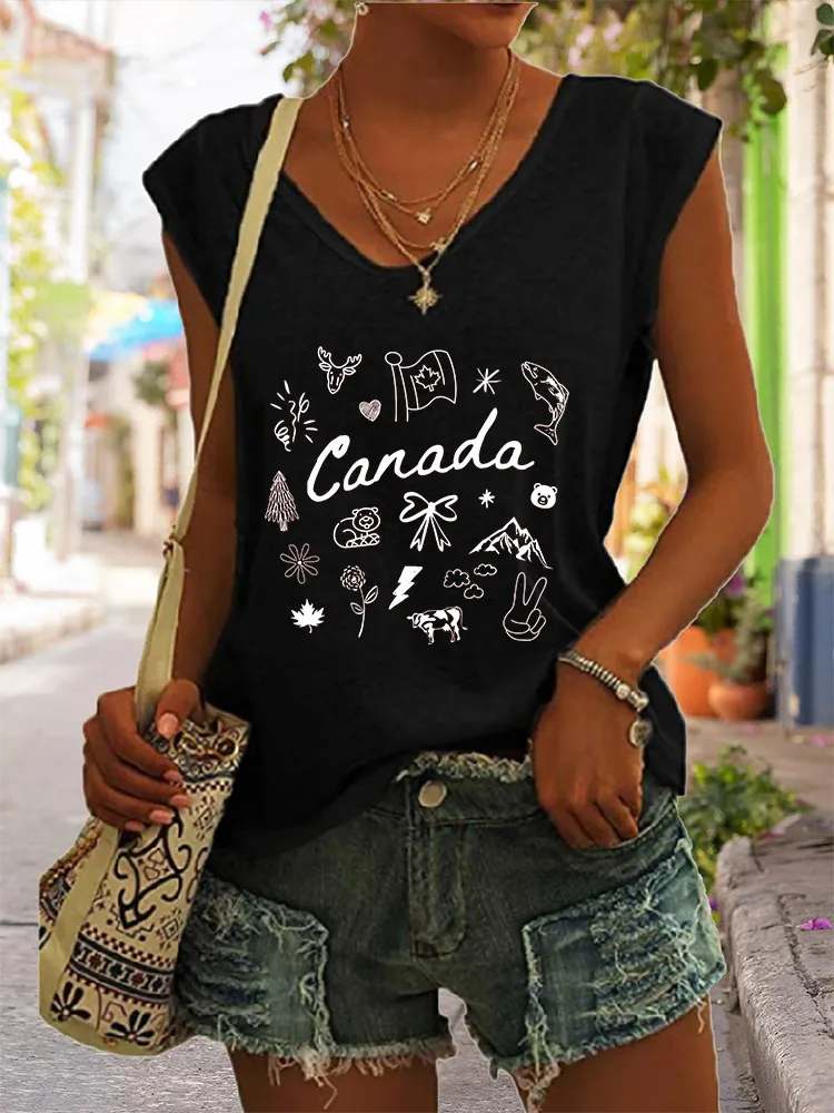 Women's We Are Canada Strong We Will Never Yield To Tru.p V-neck Vest