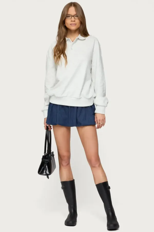 Scholar Oversized Polo Sweatshirt