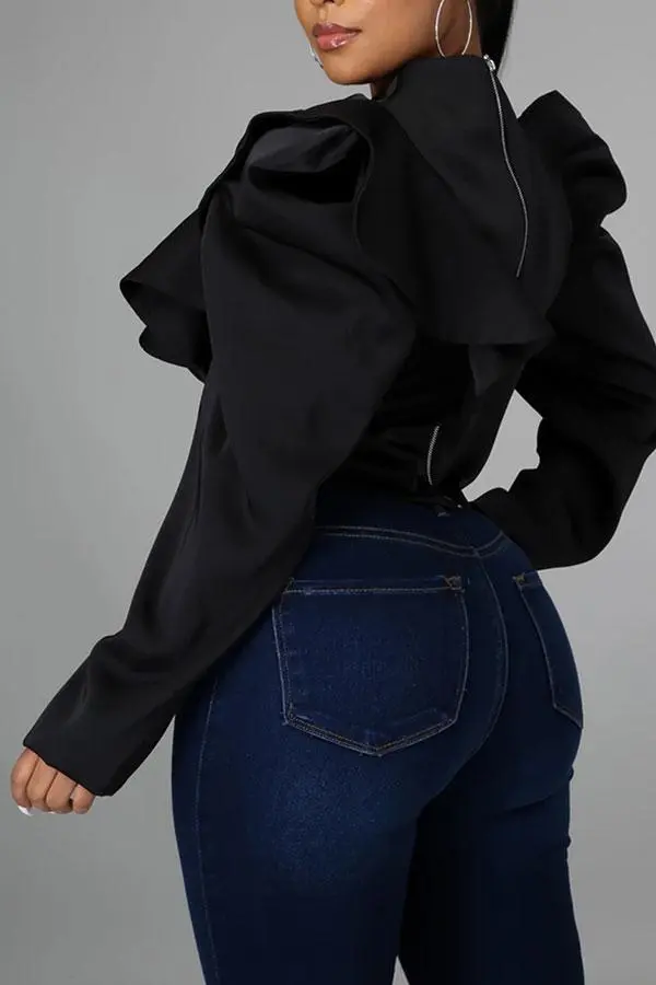  Falbala Elegant Irregular Blouse