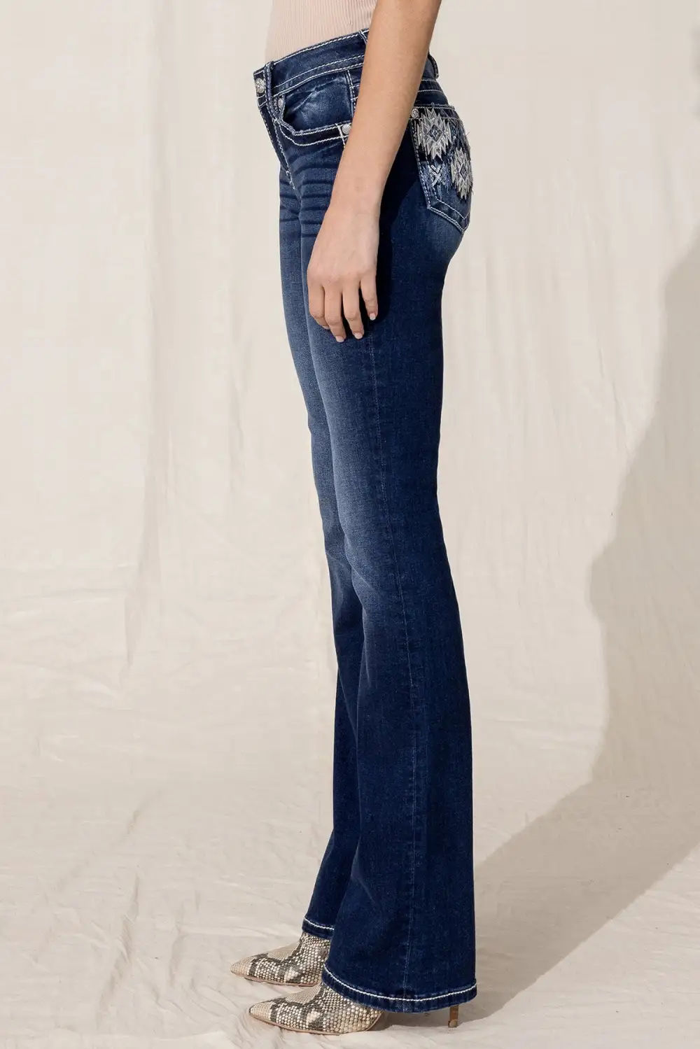 Crystal Flakes Bootcut Jeans