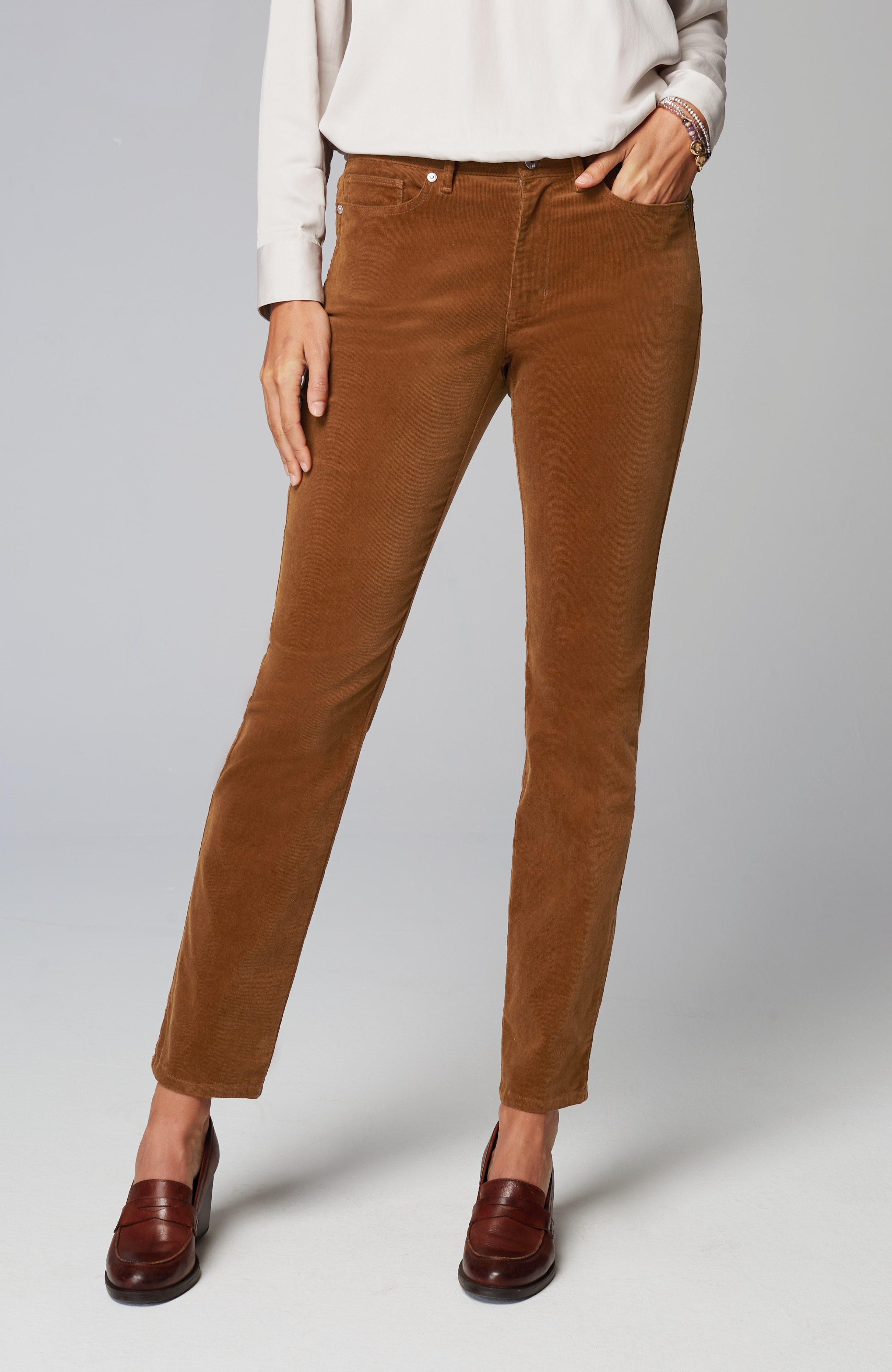 Authentic Fit Slim-Leg Corduroy Pants