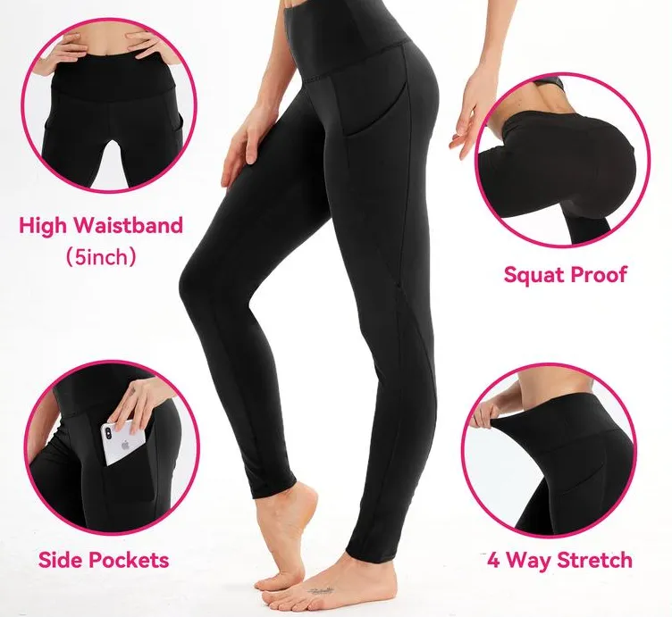Plus Size Leggings for Women with Pockets - ‌High Wais Breathable & Stretchy Yoga Pants for Summer Casual