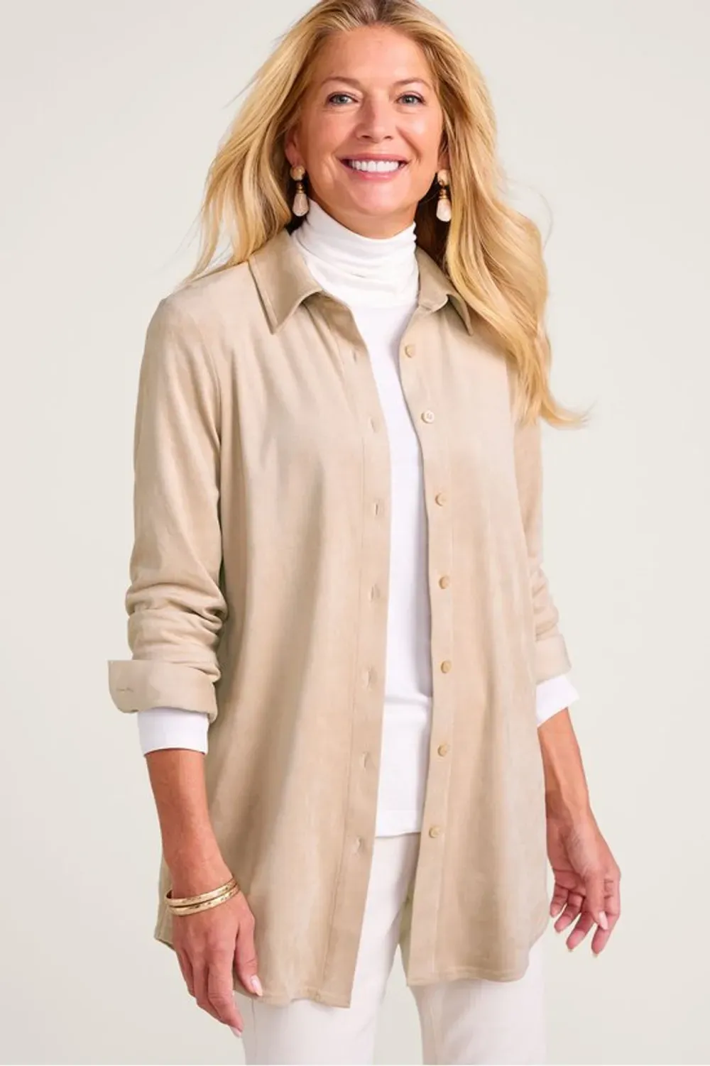 Day To Dusk Faux Suede Big Shirt