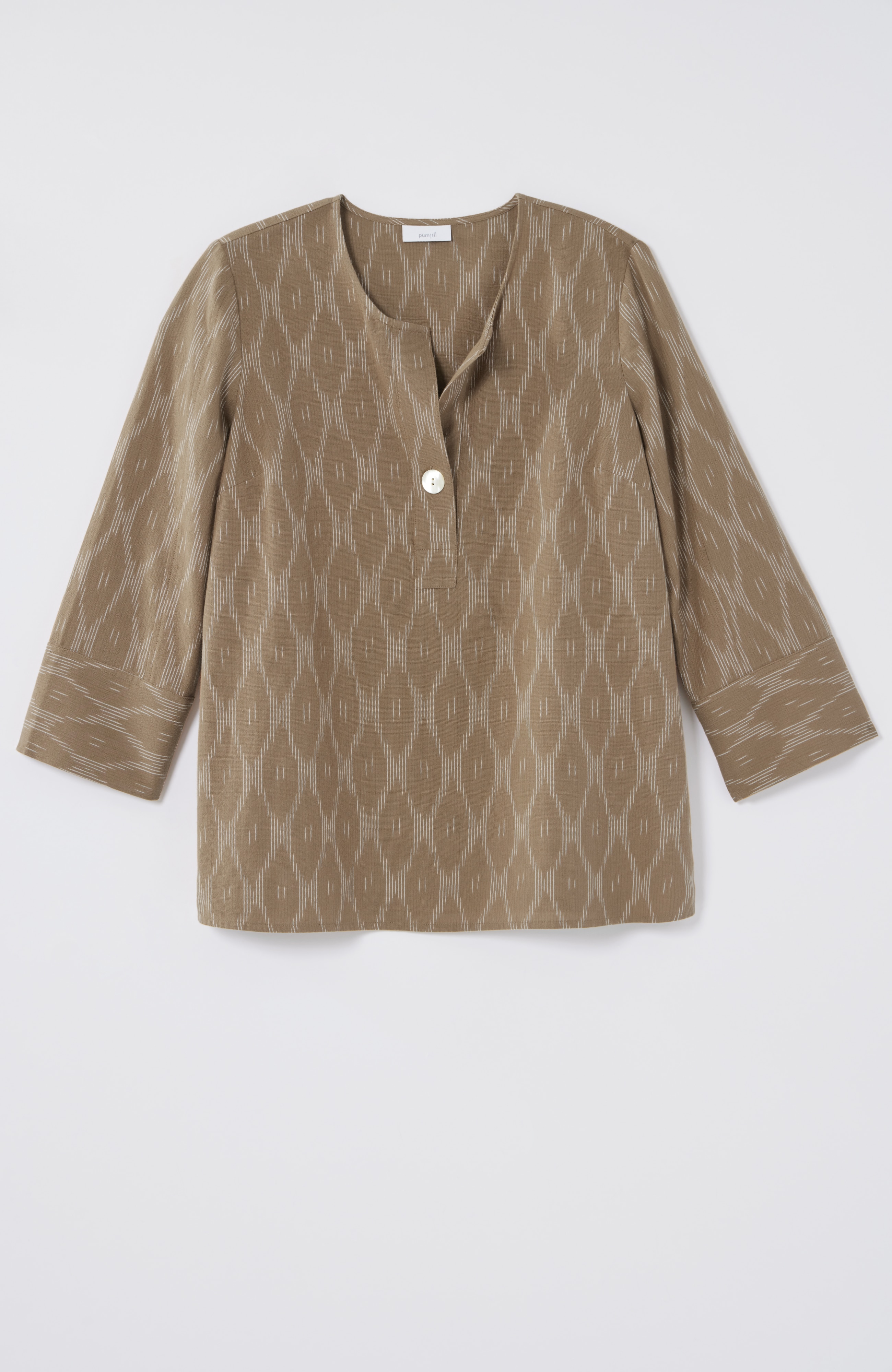 Pure Jill Single-Button Ikat Top