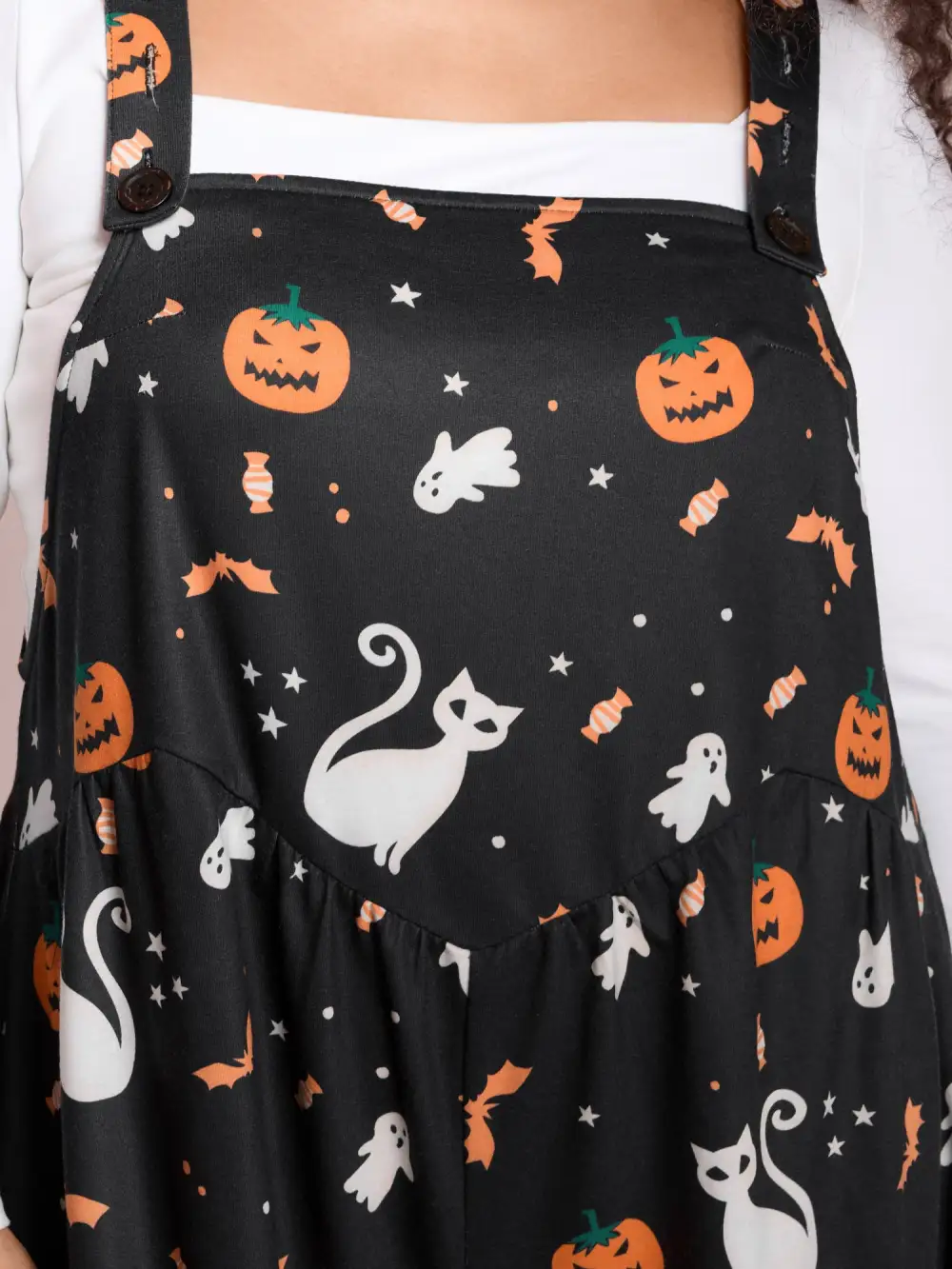 Halloween Elements Print Stretchy Waist Jumpsuit