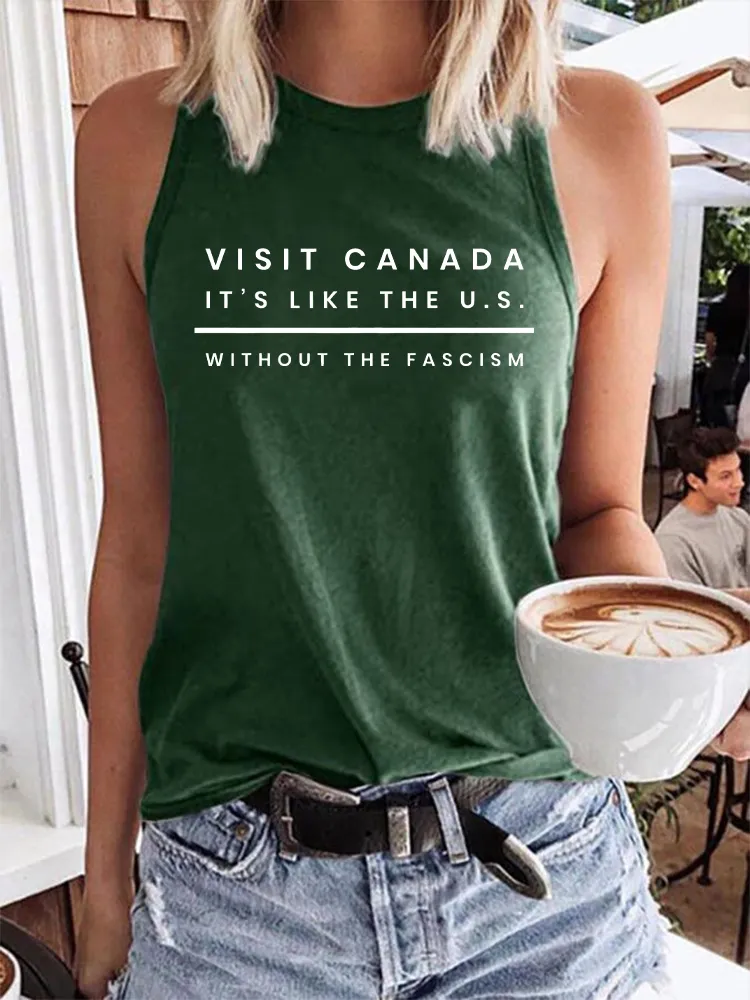 Women's Visit Canada It'S Like The U.S. Without The Fascism Crew Neck Vest