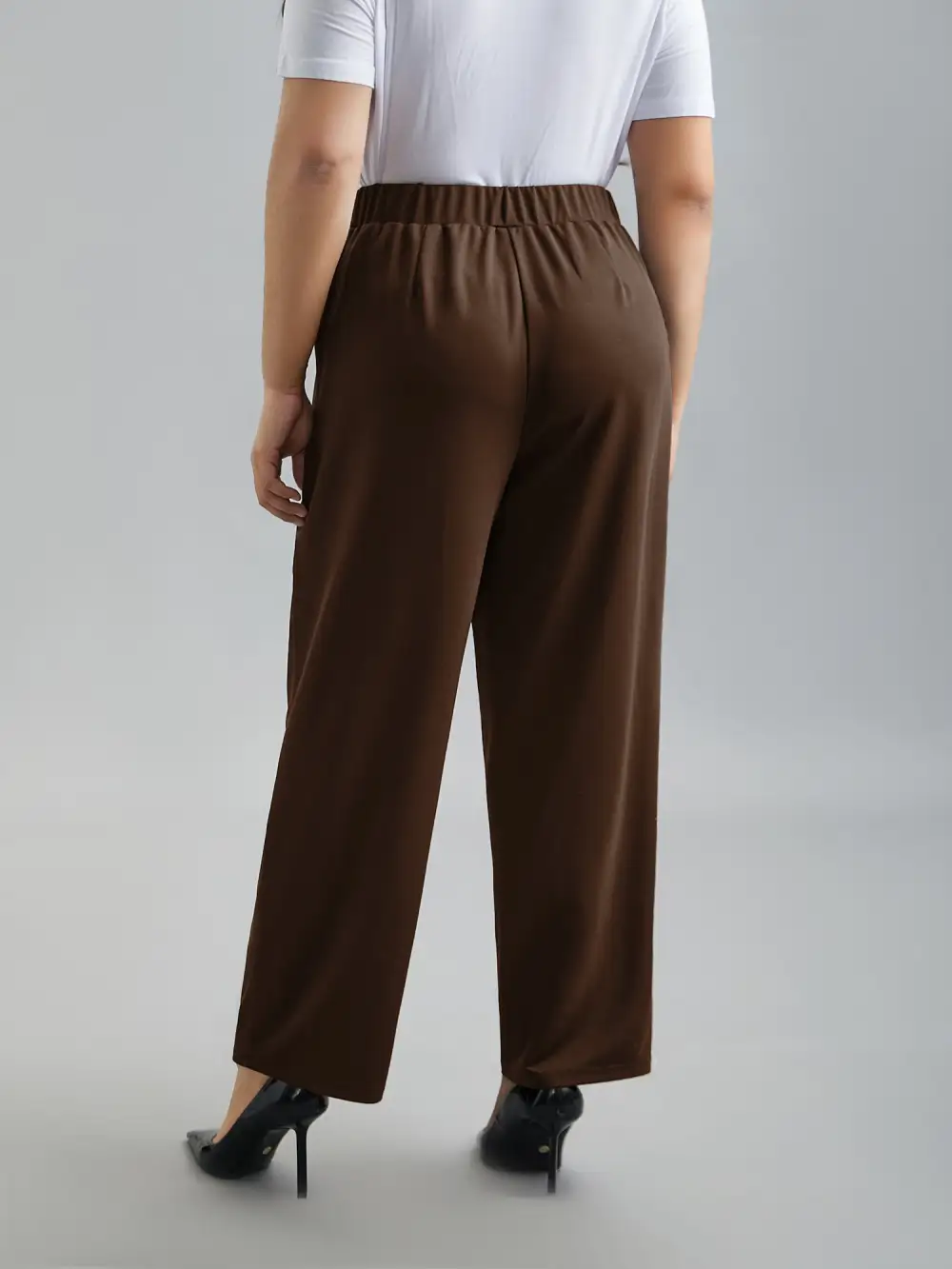 Stretchy-Waist Straight Leg Pants