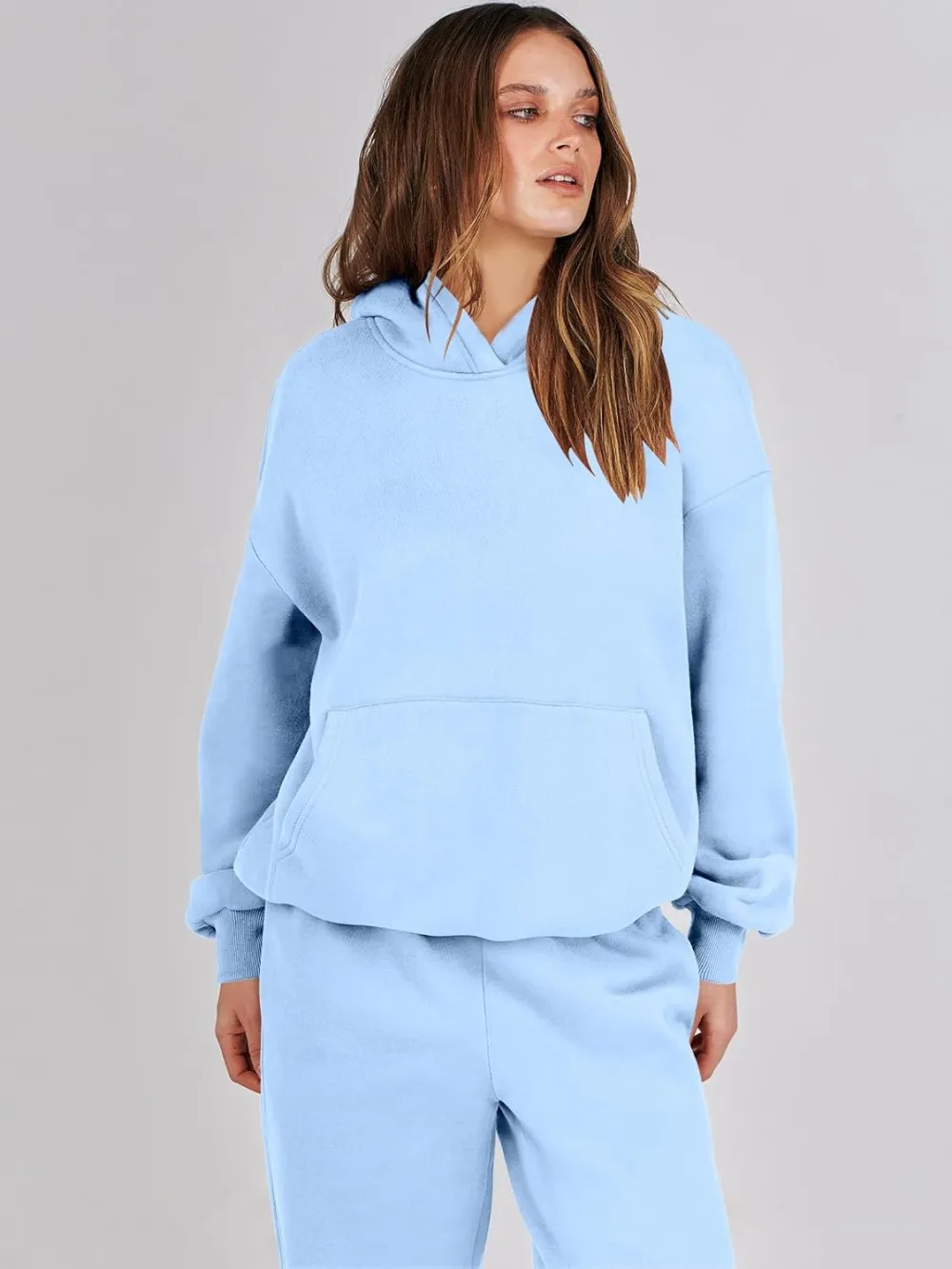 (Clearance Sale $1.99⚡) 2024 Women's Fall Oversized Casual Hoodie Two Piece Sweatshirt Jogging Pants Sweatshirt Set