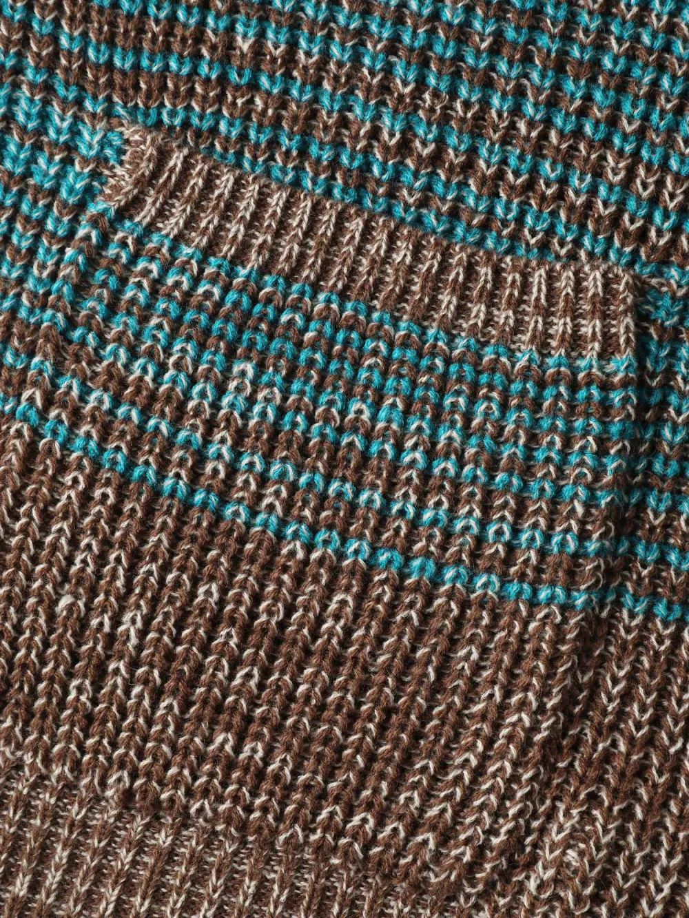 Colorful Stripes Button Pockets Knit Cardigan